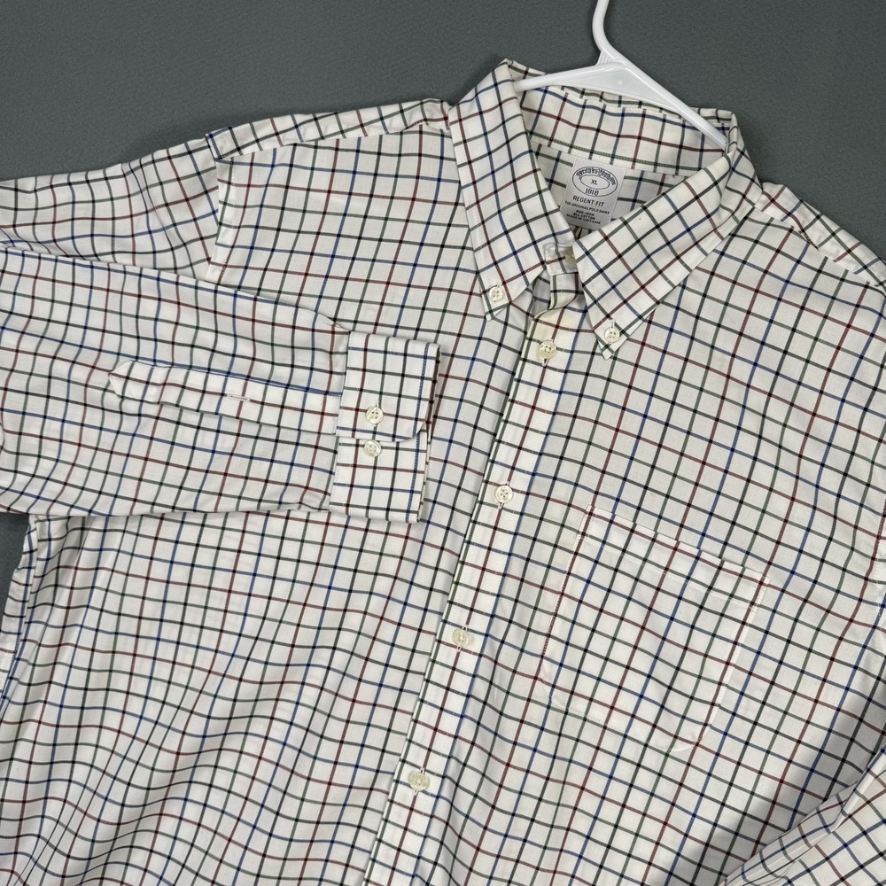 Brooks Brothers Regent Shirt Mens XL Non Iron Cotton Tattersall Button Down